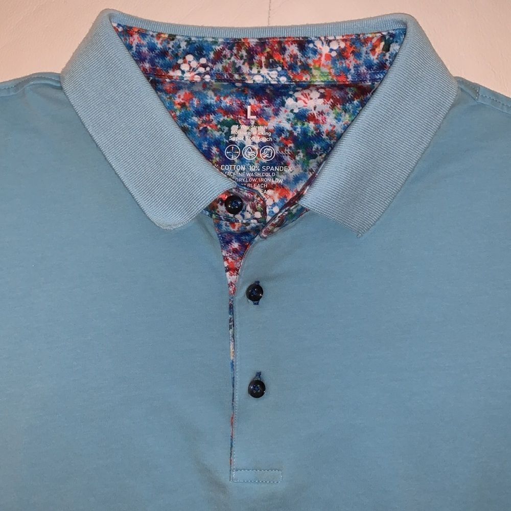 Men’s Polo Golf Shirt 4 -Way Stretch Moisture Wicking Super Soft Touch Size L